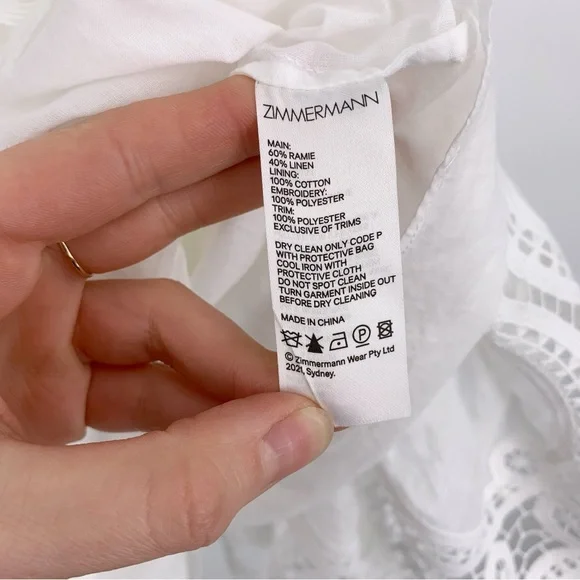 ZIMMERMAN Mae Lace Mini Dress Ivory White US 6 / AU 1 - Picture 9 of 12